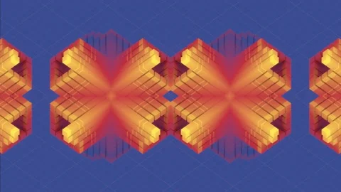 Fancy symmetrical background. 3d rendering loop animation 4K UHD Stock Footage 246302906