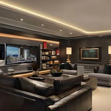 Fancy Television Room Illustrazione stock