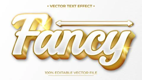 Fancy text white and gold luxury editable text effect style Stock Illustration