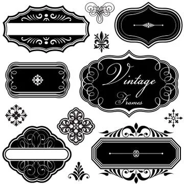 Fancy Vintage Frames and Ornaments Illustrazione stock