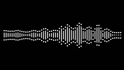 Fancy White Equalizer, Pulsating Audio Amplitude Graph With Black Backdrop Video stock 159243948