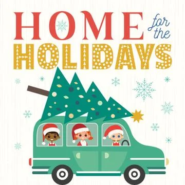Fancy winter Holiday hand drawn vector poster Stock Illustration