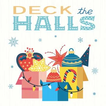 Fancy winter Holiday hand drawn vector poster Stock Illustration