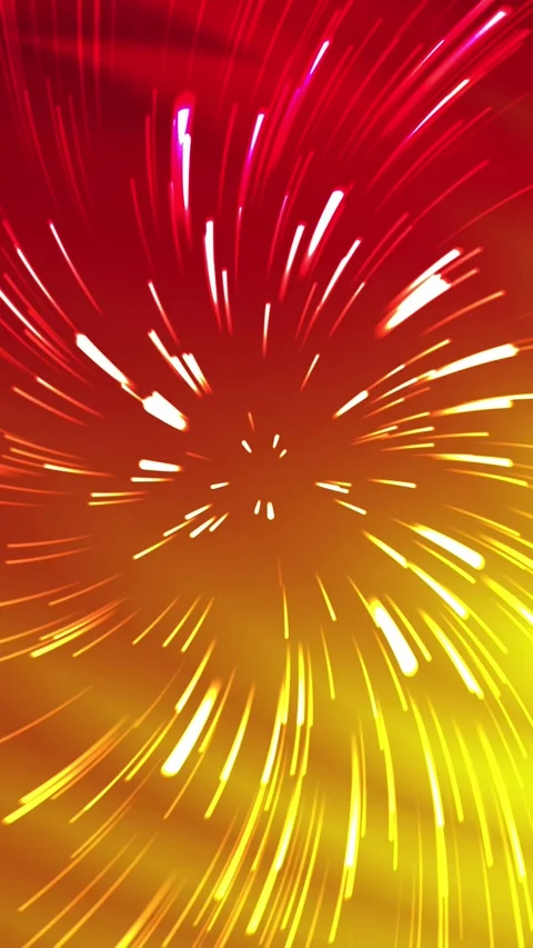 Fancy Yellow Red Light Streaks Swirling Effect Seamless Loop Vertical Stock-Footage 310349257