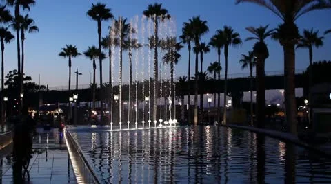 Fanfare Fountain at The Port of Los Angeles Stock Footage