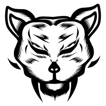 Fanged wolf is suitable for logos, icons, stickers and more Illustrazione stock