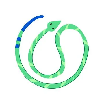 Fangs snake oriental cartoon vector illustration イラスト素材