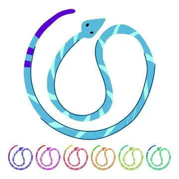 Fangs snake oriental vector cartoon graphic Stockillustratie