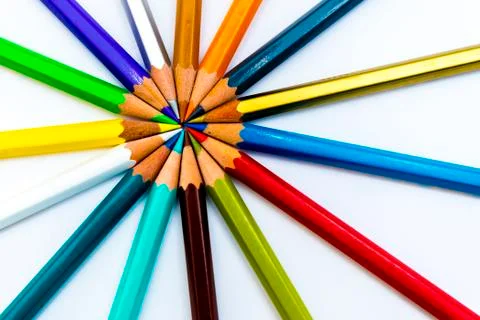 Fanned pencils Stock Photos