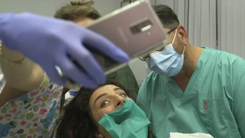 Fanny selfie at the dentist Stock Footage 113189931