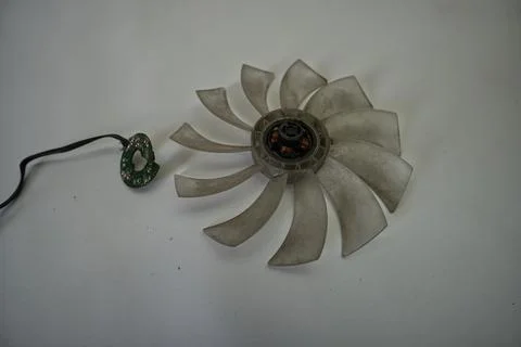 Fans and coolers disassembled for technical maintenance Stock Photos