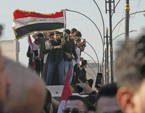 Fans in Baghdad react to their team qualifying for the FIFA World Cup 2026, Iraq Stock Photos