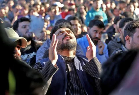 Fans in Baghdad react to their team qualifying for the FIFA World Cup 2026, Iraq Stock Photos