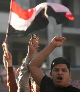 Fans in Baghdad react to their team qualifying for the FIFA World Cup 2026, Iraq Stock Photos