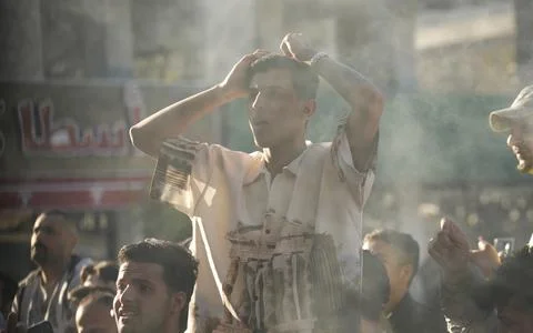 Fans in Baghdad react to their team qualifying for the FIFA World Cup 2026, Iraq Stock Photos
