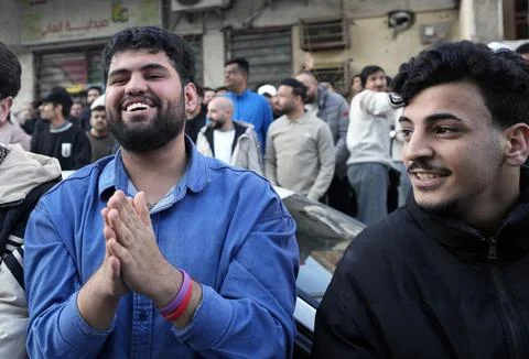 Fans in Baghdad react to their team qualifying for the FIFA World Cup 2026, Iraq Stock Photos