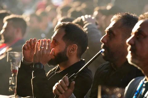 Fans in Baghdad react to their team qualifying for the FIFA World Cup 2026, Iraq Stock Photos