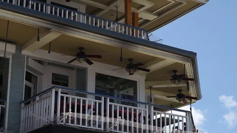 Fans on the balcony Stock Footage 129524558