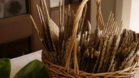 Fans In A Basket Stock Footage 104775669