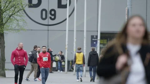 Fans before CL Game Stock Footage 77027450