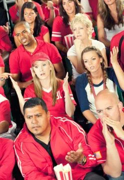 Fans: crowd upset with play Stock Photos