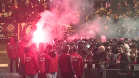 Fans eager ahead of Basque Copa del Rey semifinal first leg, Spain, ES - 12 Feb  Stock-Footage 328746721