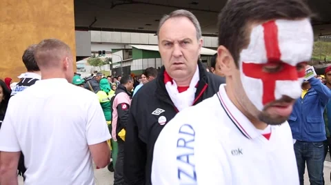 Fans going to the match Uruguay x England, the World Cup Video stock 42462850