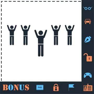 Fans icon flat Illustrazione stock