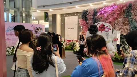 Fans in line for an entry for an event Stock Footage 259535341