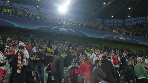 Fans of Monaco before the game Stock Footage 77028610