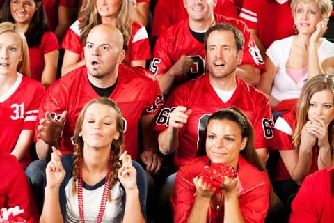 Fans: not sure if team is going to score Stock Photos