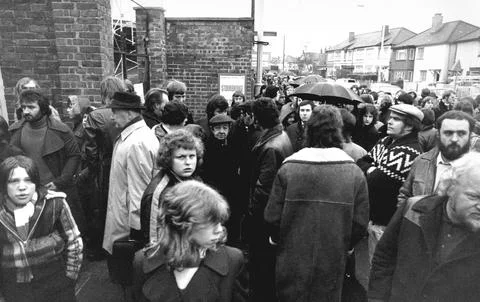 Fans Queue For Tickets Outside Wimbledon F.c. Ground. Stock Photos
