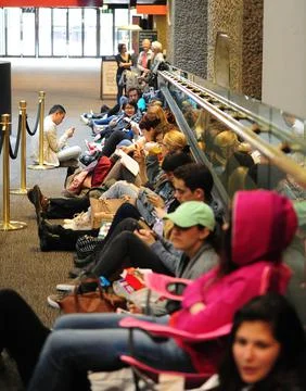 Fans Queue For Tickets To See Hamlet Starring Benedict Cumberbatch At The Barbic Stock Photos