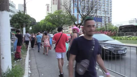 Fans queue to watch the Mexican band RBD in Sao Paulo, Brazil Stock Footage 255964800
