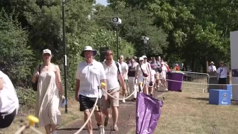 Fans queue for Wimbledon as hottest-ever start to tournament recorded Stock Footage 312211648
