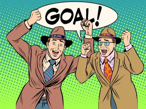 The fans scream goal Stock Illustration