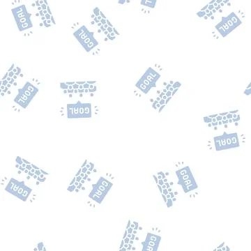 Fans soccer glyph seamless pattern Stock Illustration