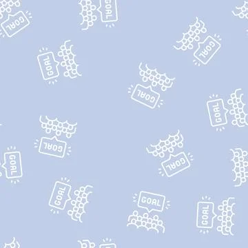 Fans soccer line seamless pattern Stock Illustration