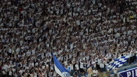 Fans support Dynamo Batumi team at the stadium Stock Footage 201250067