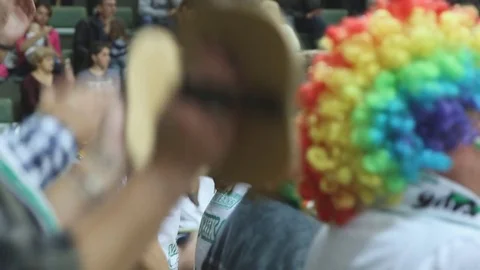 Fans supporting their team during the final Stock Footage 81091782
