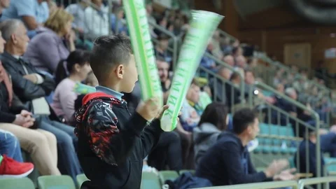 Fans supporting their team during the final Stock Footage 81091890