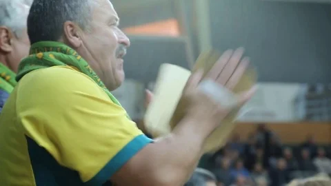 Fans supporting their team during the final Stock Footage 81091923