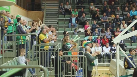 Fans supporting their team during the final Stock Footage 81091974