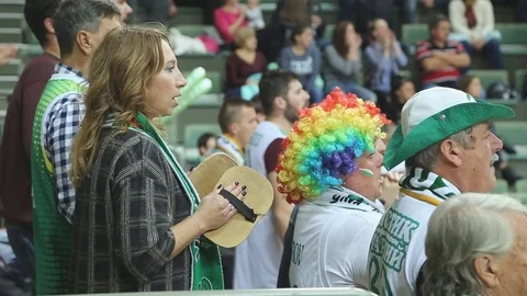 Fans supporting their team during the final Stock Footage 81092035