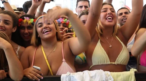 Fans take selfie with mobile cell smartphone during the Gay Pride Parade Video stock 51283859