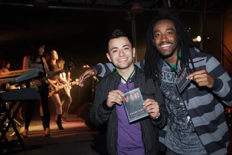 Fans with VIP passes backstage Stock Photos