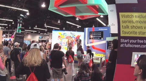 Fans watch internet personalities at Vidcon 2016 Stock Footage 64772541