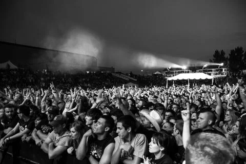 Fans watching the show Stock-Fotos