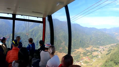 Fansipan cable car 4k Stock Footage 222252387