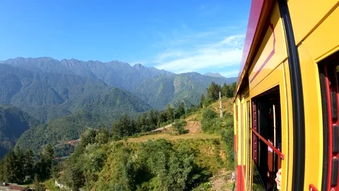 Fansipan View from train 4k Stock Footage 222257404